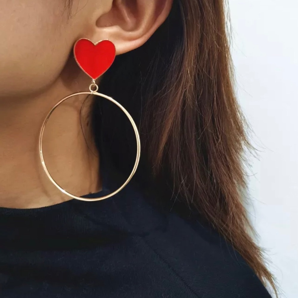 Heart Hoop Earrings